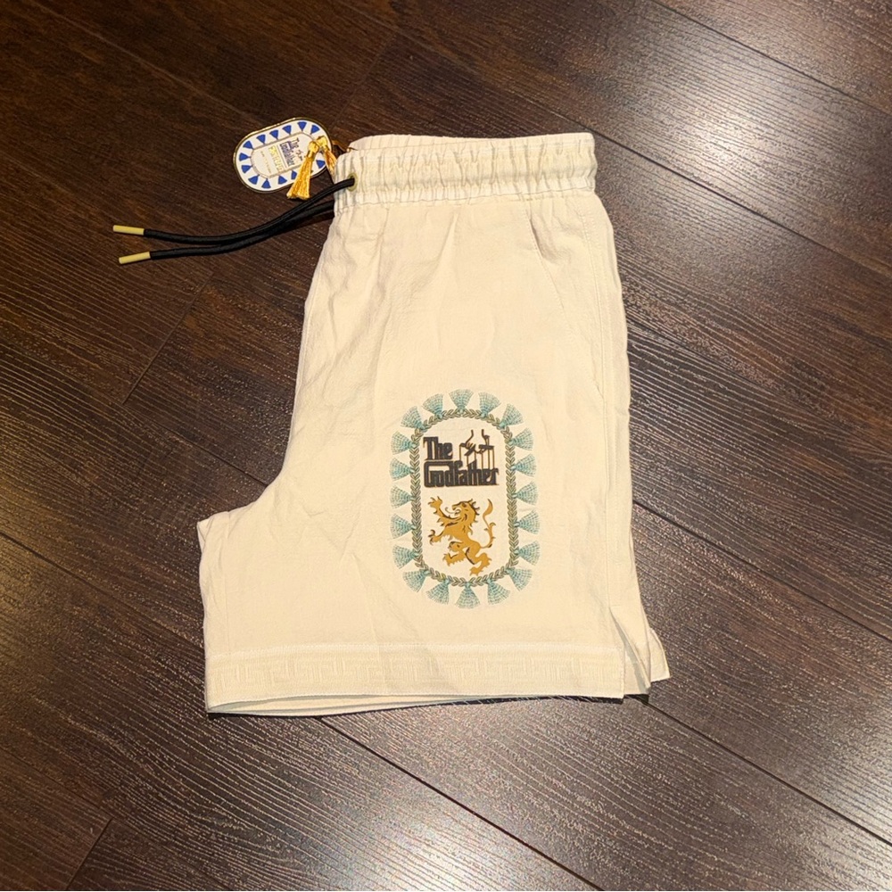 NWT! The GODFATHER x Shoe Palace Movie Promo Mesh Lined Shorts Mens Size S Beige